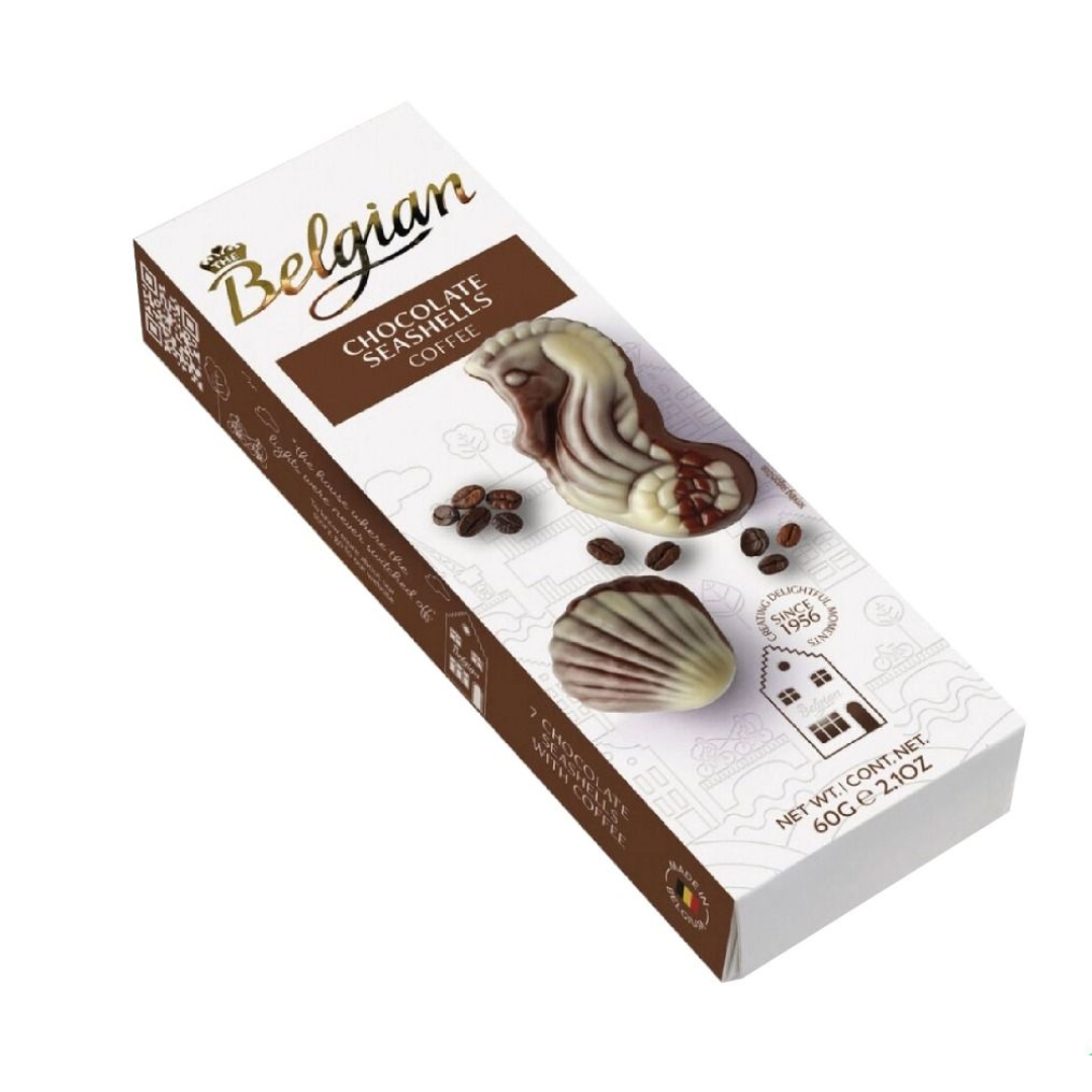 THE BELGIAN DARK CHOC SEASHELLS COFFEE 60G